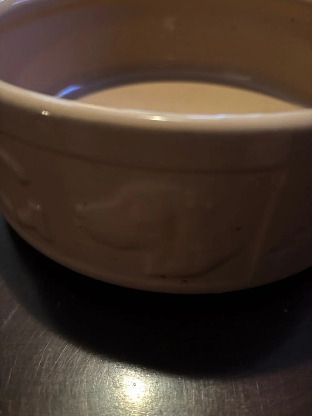 Premium Dog Dish Glazed Beige Ceramic Bowl